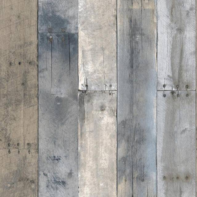 Tempaper Multicolor Repurposed Wood Removable Peel and Stick Wallpaper  20.5 in X 16.5 ft  Made in the USA