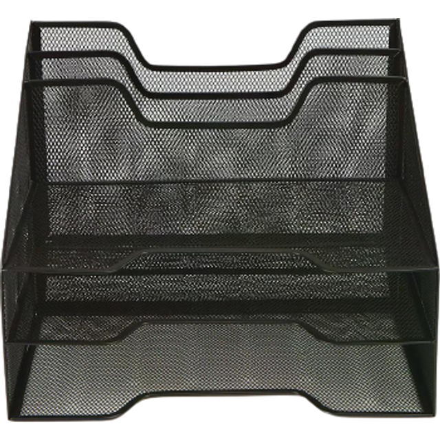 Mind Reader Desktop Organizer  Vertical File Holder  Paper Trays  Office  Metal Mesh  12.5L x 11.5W x 9.5H  Black