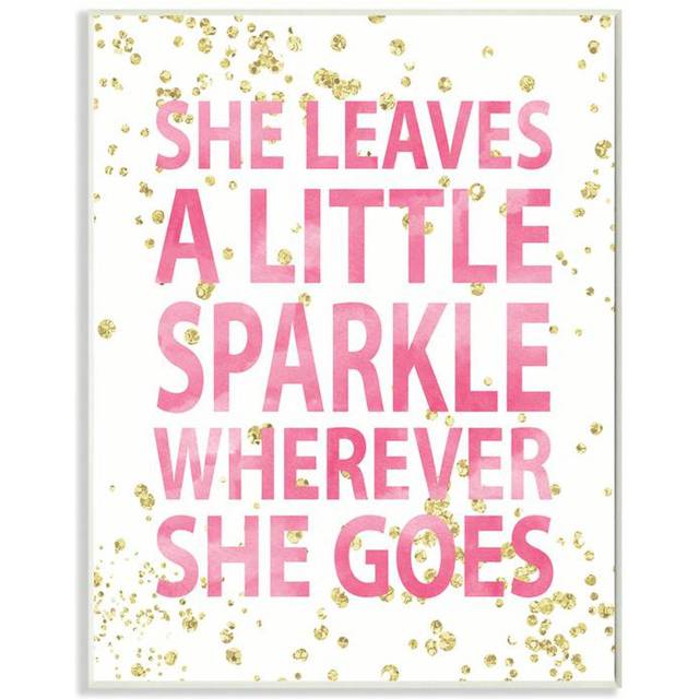 Stupell Industries She Leaves a Little Sparke Wall Plaque  10x15  Design by Artist Susan Newberry Designs
