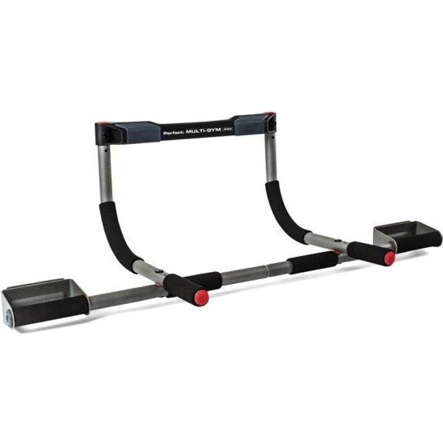 Perfekt fitness multi-gym dörröppning pull up-stång och bärbart gymsystem, Pro, svart, silver, röd