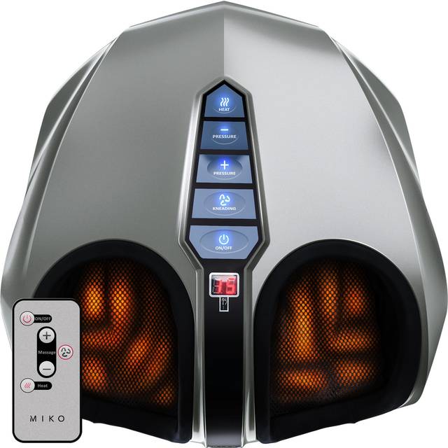 Miko Shiatsu Foot Massager with Deep-Kneading, Multi-Level Settings, and Switchable Heat Charcoal Grey