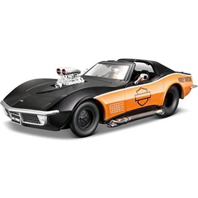 Maisto 1970 Chevrolet Corvette Harley Davidson Black/Orange 1/24 Dieca