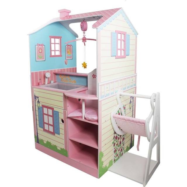 Teamson Kids - Olivia's Little World Baby Doll Changing Station Dolls House Nursery Playset With Highchair TD-11460A