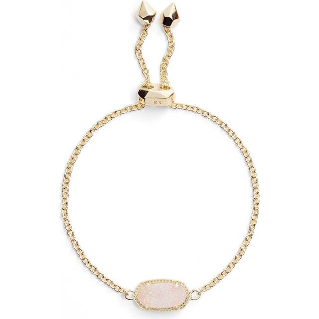 Kendra Scott Elaina Adjustable Chain Bracelet for Women  Fashion Jewelry  14k Gold-Plated  Iridescent Drusy