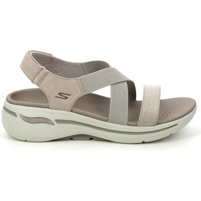Skechers Dam Go Walk Arch Fit Sneaker, brungrå textil, 40 EU