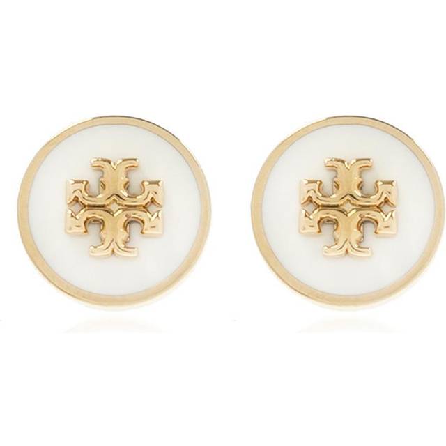 Tory Burch Kira Enamel Circle-Stud Earrings - Gold