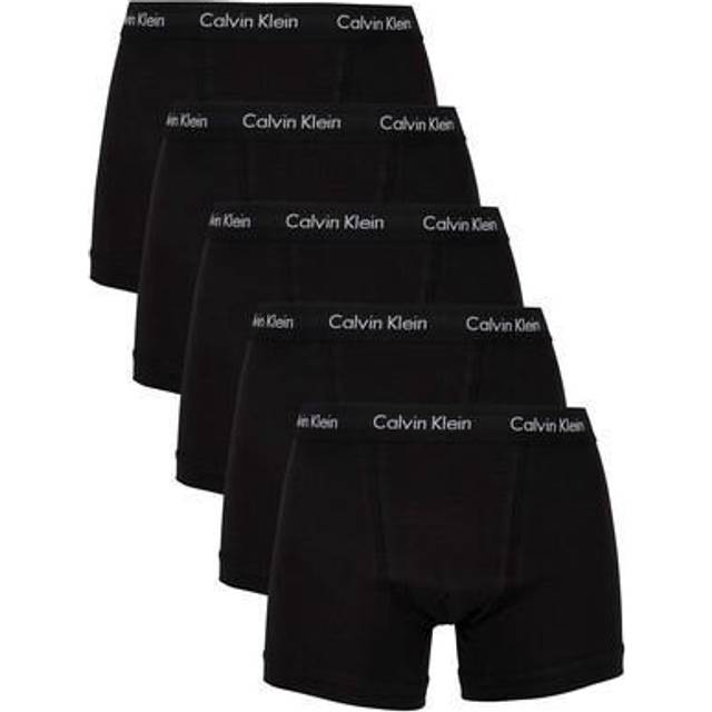 Calvin Klein – 5-pack svarta bomullstrunks med stretch-Svart/a