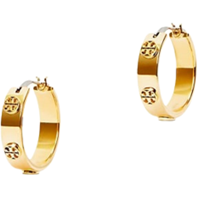 Tory Burch Women's Small Miller Stud Hoop Earrings - Tory Gold