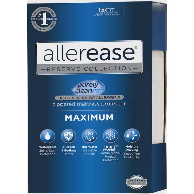 Allerease Maksimal Allergi Madras Beskytter Rullemadras Hvid (203.2x198.12cm)