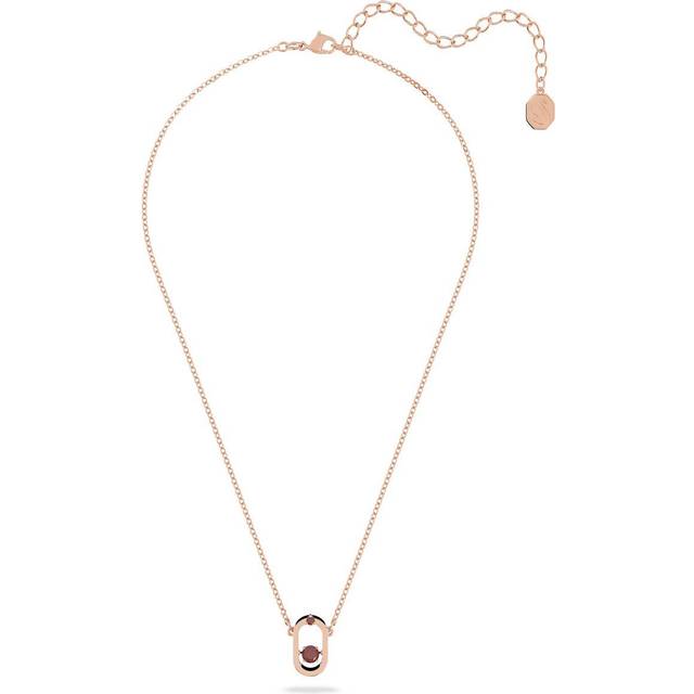 Una pendant, Round cut, Oval shape, Red, Rose gold-tone plated