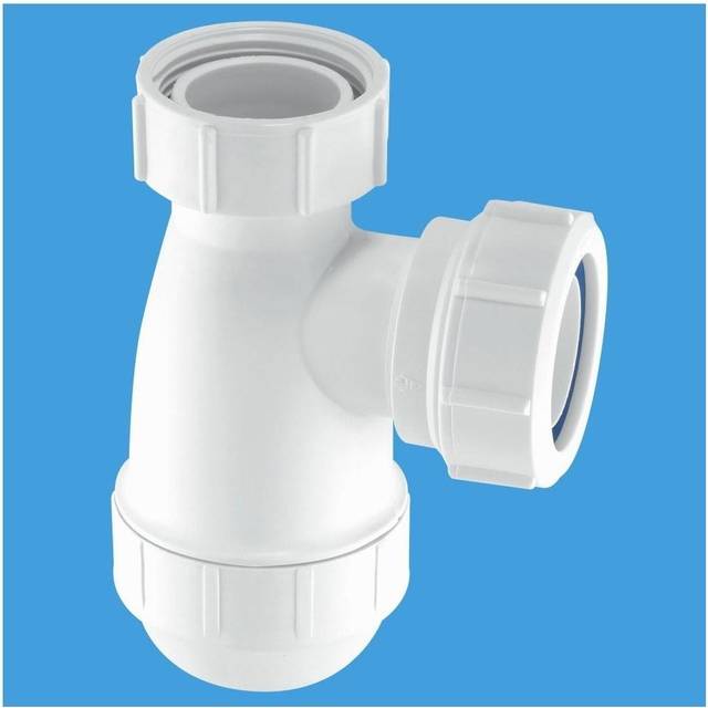 McAlpine E10 Shallow Bottle Trap 1 1/4" in White Plastic