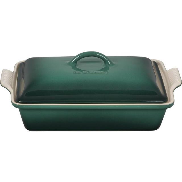 "Le Creuset Stoneware Heritage Covered Rectangular Casserole  4 qt. (12"""""""" x 9"""""""")  Artichaut"