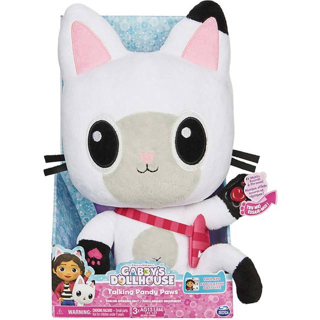 13-Inch Talking Pandy Paws Gabby&#39;s Dollhouse Plush - Black&#47;Pink&#47;White (One-Size)