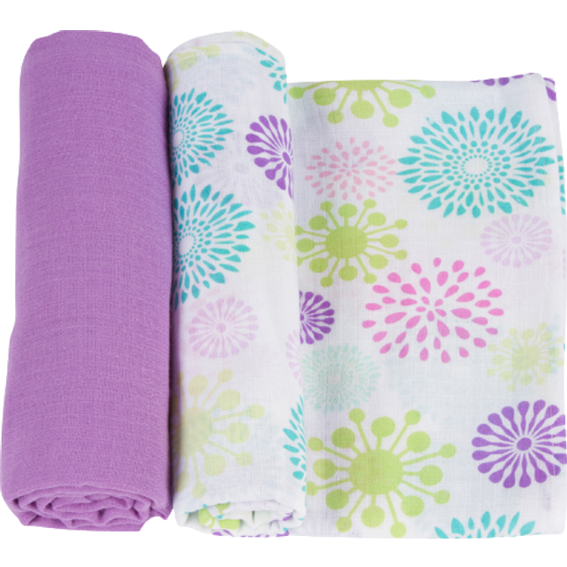 MiracleWare 3141 Colorful Bursts Muslin Swaddle, 2 Pack
