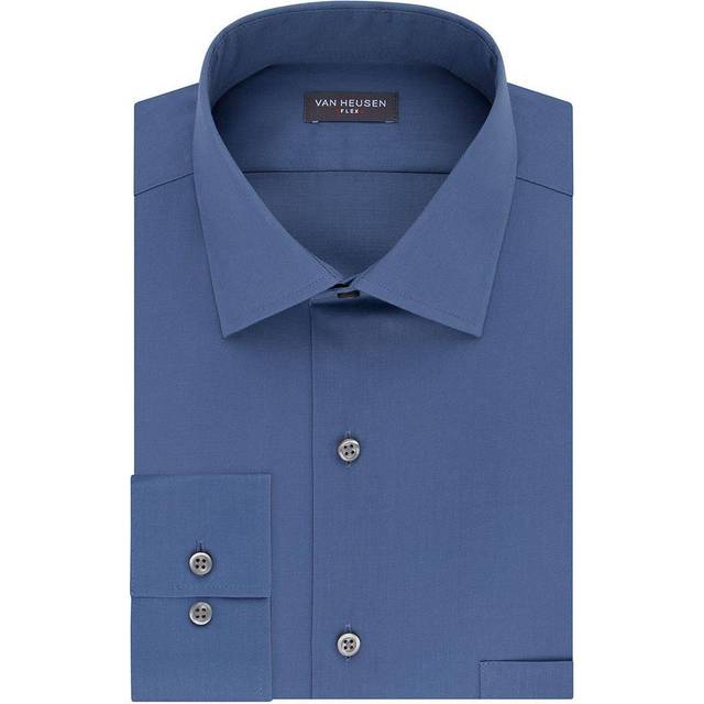Van Heusen mens Regular Fit Flex Collar Stretch Solid Dress Shirt  Dus