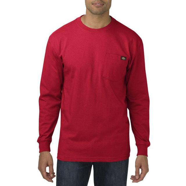 Dickies Men's Long Sleeve Heavyweight Crew Neck  English Red  Medium
