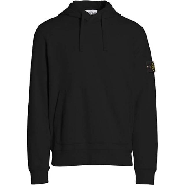 STONE ISLAND Garment Dyed Popover Hoodie 'Black' - black