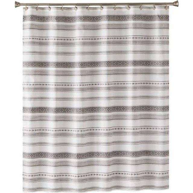 SKL Home by Saturday Knight Ltd Geo Stripe Shower Curtain  Black 70x72