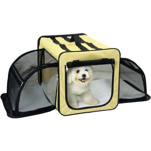 Pet Life A capacious Dual-Expandable Wire Folding Lightweight collapsible Travel Pet Dog crate