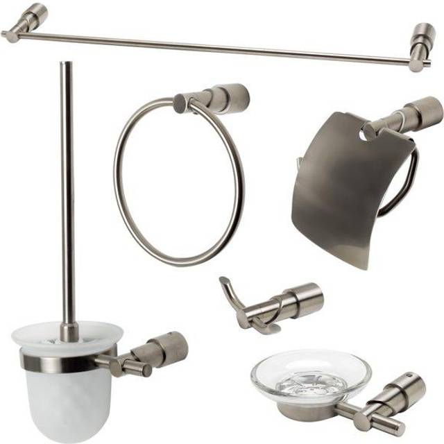 ALFI brand AB9508BN Brushed Nickel 6 Piece Matching Bathroom Accessory Set