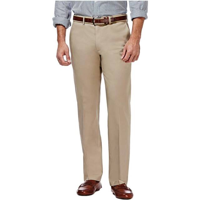 Haggar Men's Premium No Iron Khaki Straight Fit & Slim Fit Flat Front