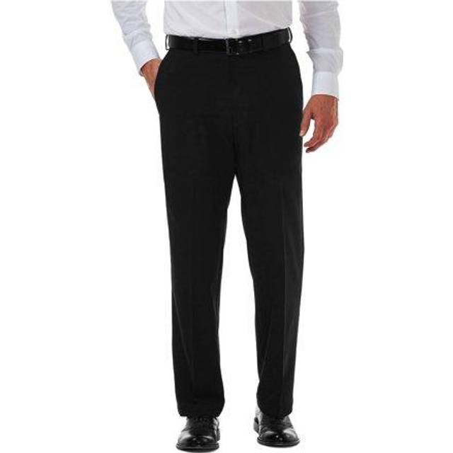 Haggar mens Cool 18 Pro Classic Fit Pleat Front Hidden Expandable Waist With Big & Tall Sizes Casual Pants  Black  34W x 34L US