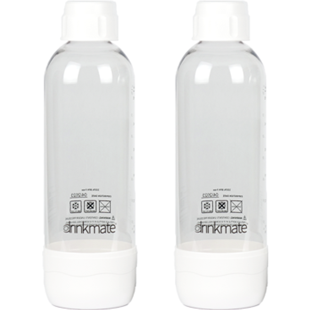 DrinkMate Carbonation Bottles (2 Pack) (1L  White)