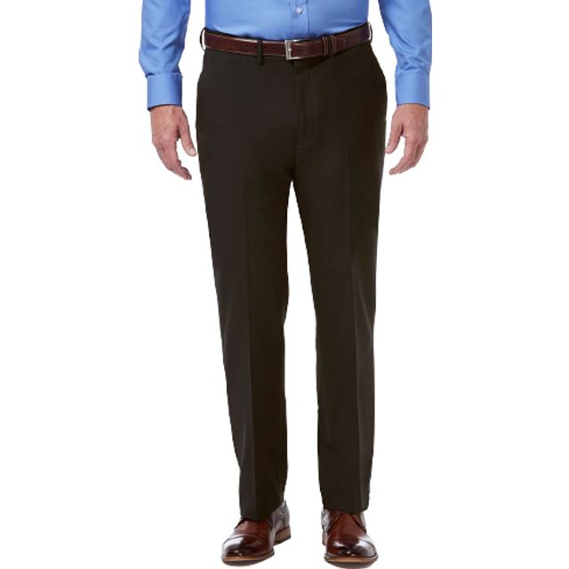 Haggar Men's Premium Comfort Classic Fit Flat Front Dress Pants-Regular and Big & Tall Sizes  Dark Chocolate  36W x 34L