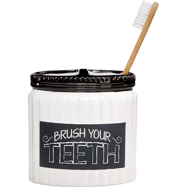 Avanti Linens - Toothbrush Holder  Countertop Bathroom Accessories  Modern Home Decor (Chalk It Up Collection)