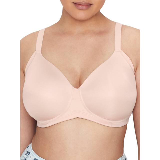 Vanity Fair Women's Full Figure Wireless Bra  Extended Side & Back Smoothing  Lightly Lined Cups up to DDD  Quartz  44C