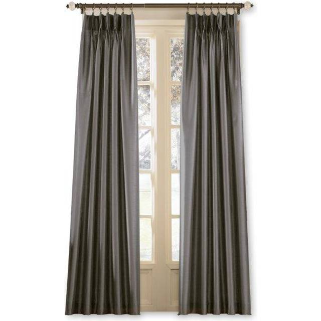 "Curtainworks Marquee Faux Silk Pinch Pleat Curtain Panel  30 by 95"""""""""