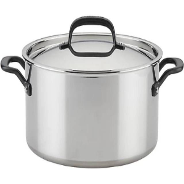 Stainless Steel 5-Ply Clad 8-Quart Stockpot with Lid