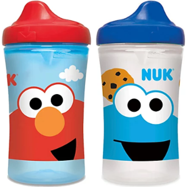 NUK Sesame Street Hard Spout Cup  10 Oz  2 Pack - BPA Free  Spill Proo