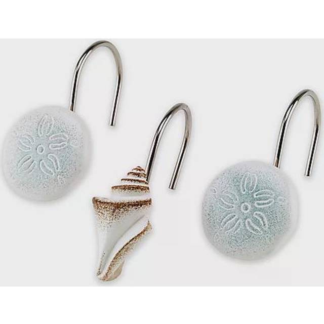 Avanti Linens - Shower Curtain Hooks  Farmhouse Inspired Bathroom Accessories  Set of 12 (Farmhouse Shell Collection)