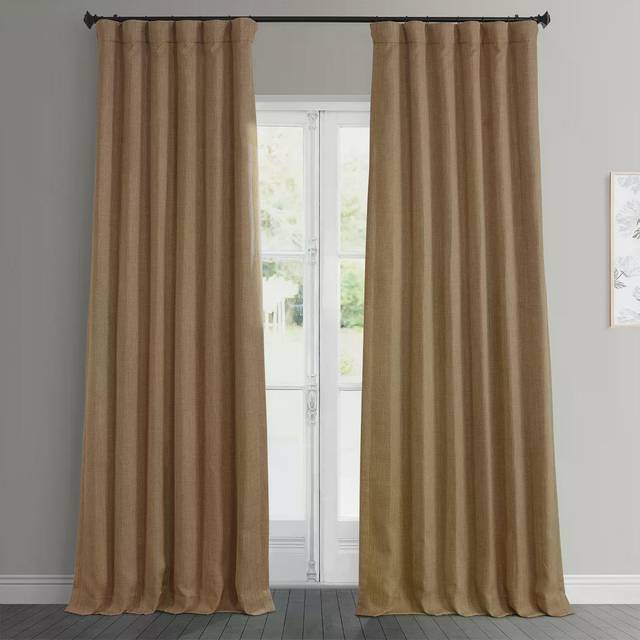 HPD Half Price Drapes Faux Linen Textured Room Darkening Curtains for Bedroom 84 Inches Long 1 Panel  50W X 84L Curtains for L