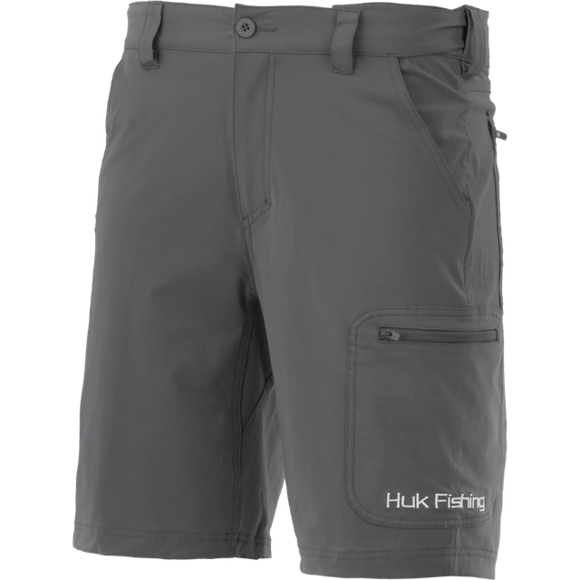 Huk Men's Standard Next Level Quick-Drying Performance Fishing Shorts  Charcoal  Medium