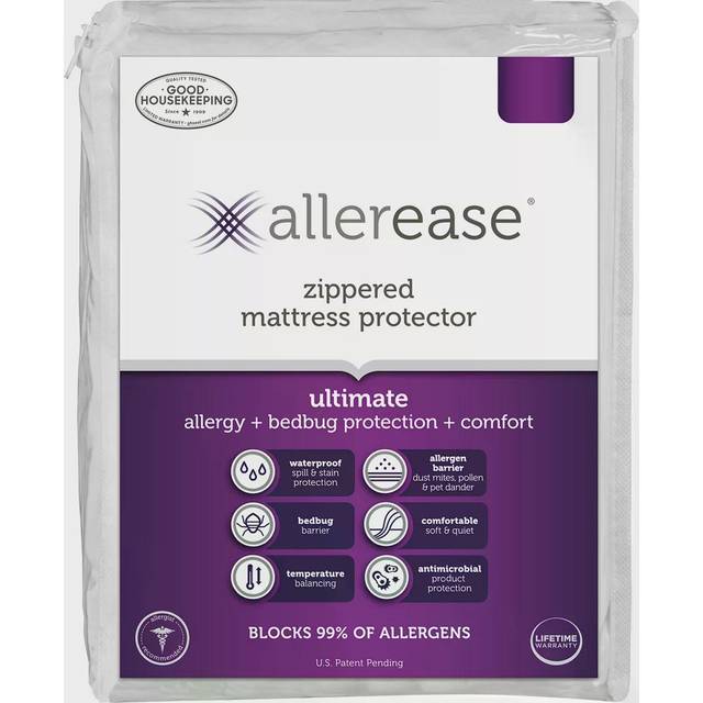 Allerease Allerase Ultimate Allergy Zippered Madrass Protector Rullemadras Hvid (190.5x137.16cm)