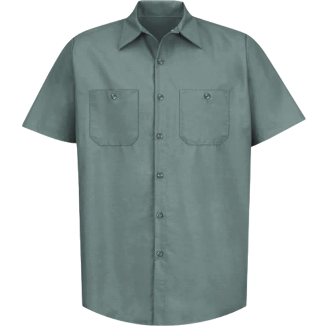 Red Kap Mens Industrial Work Shirt  Regular Fit  Short Sleeve  Light green  2X-Large Tall