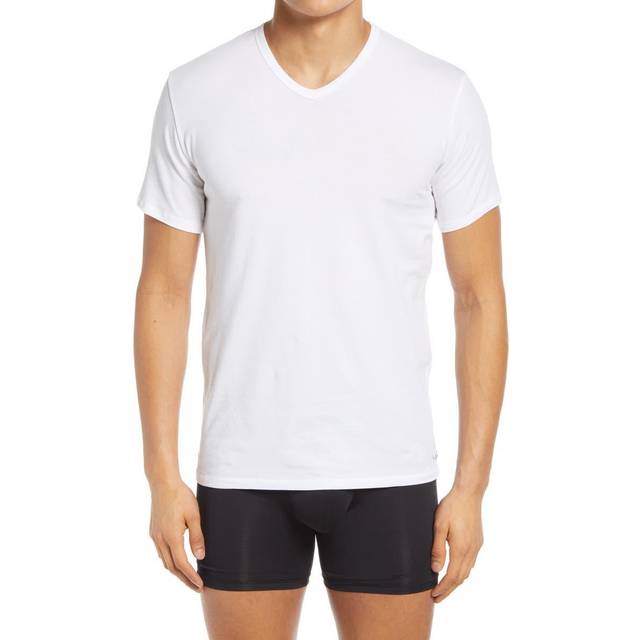 Calvin Klein Men's Cotton Stretch Undershirt Packs  3 White-Crewneck