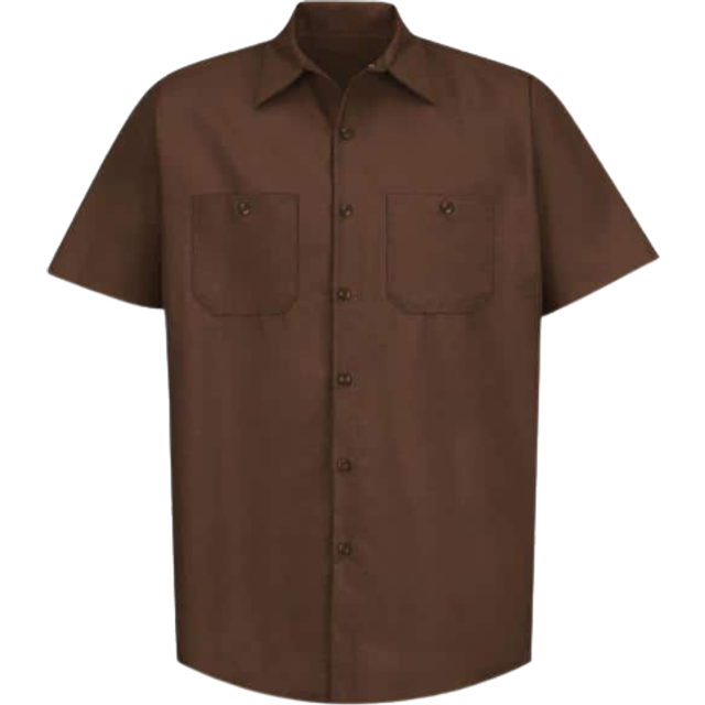 Red Kap Men's Industrial Work Shirt  Short Sleeve  Chocolate Brown  Large