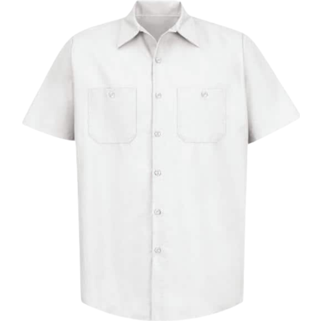 Red Kap Mens Industrial Work Shirt  Regular Fit  Short Sleeve  White