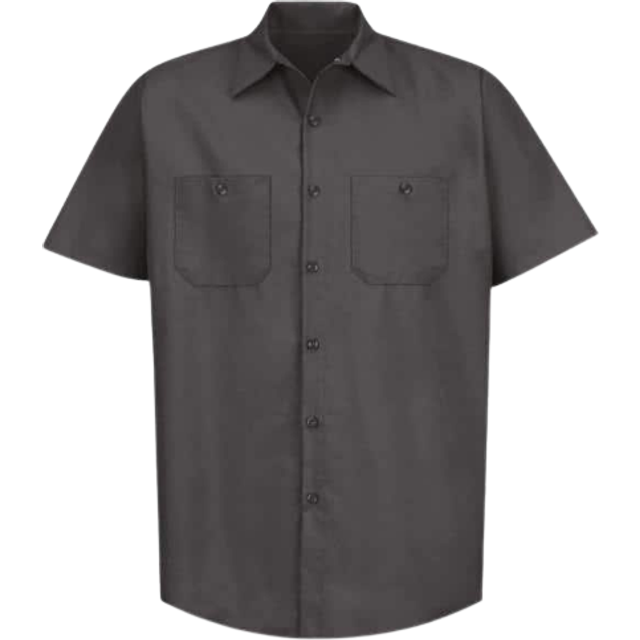Red Kap Industrial Short Sleeve Work Shirt - Charcoal  M