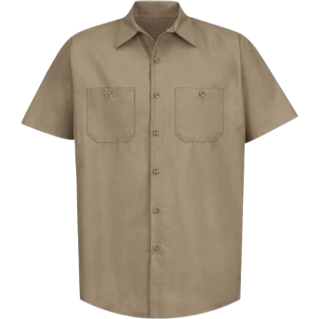 Red Kap Men's Industrial Work Shirt  Short Sleeve  Khaki  4X-Large