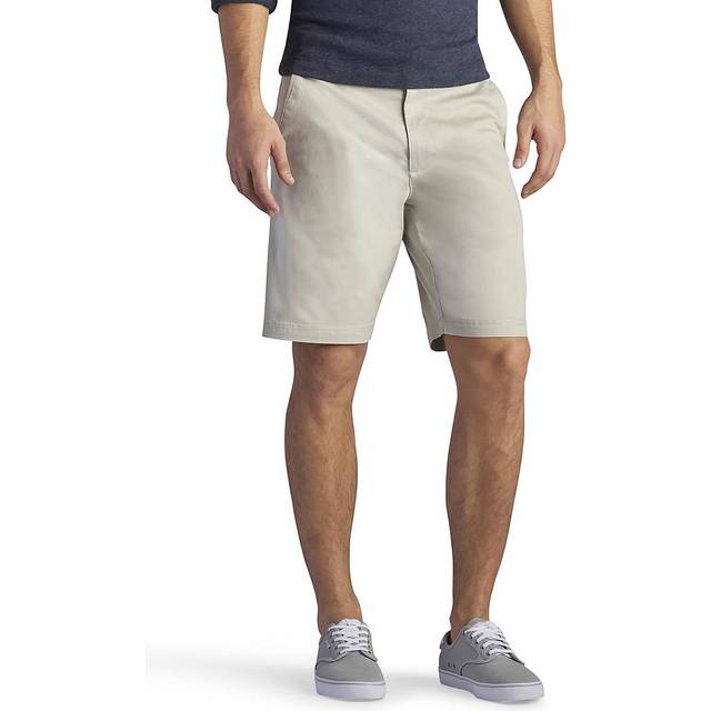 Lee Men's Extreme Motion Flat Front Short  Stone  34