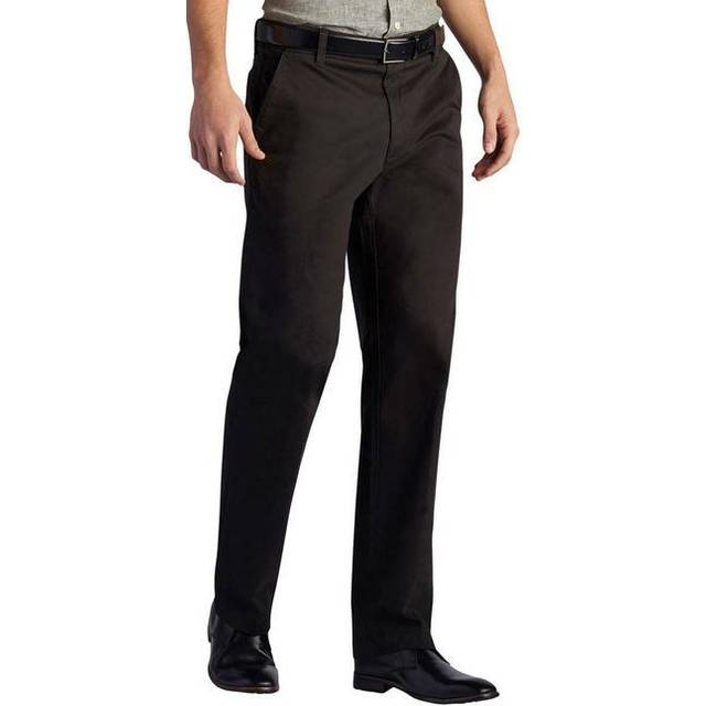 Lee Men's Extreme Motion Flat Front Regular Straight Pant Black 38W x 32L