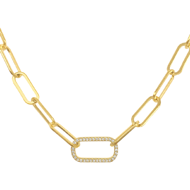 ADORNIA 14K Plated Oversized Link Necklace