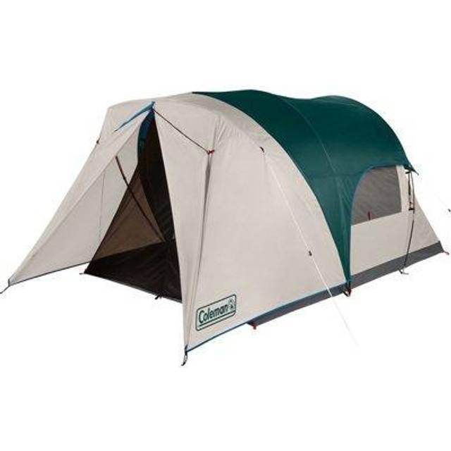 Coleman Cabin Camping Tent with Weatherproof Screen Room | 4 Person Cabin Tent with Enclosed Screened Porch, Evergreen