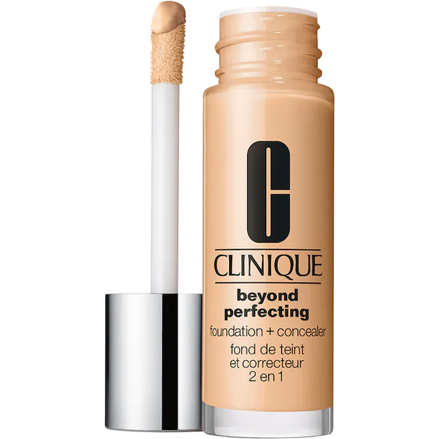 Clinique Beyond Perfecting Liquid Lightweight Full Coverage Foundation + Concealer For Dry Combination to Oily Skin Types  Biscuit  1 Fl Oz