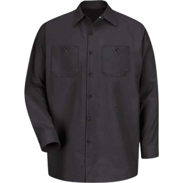 Red Kap Mens Industrial Work Shirt  Regular Fit  Long Sleeve  Black  Small