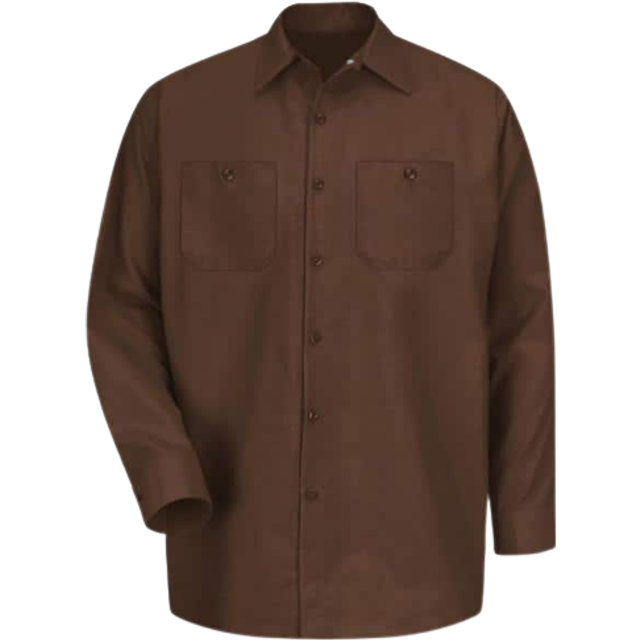 Red Kap mens Industrial Shirt  Regular Fit  Long Sleeve Work Utility Button Down Shirt  chocolate Brown  Small US